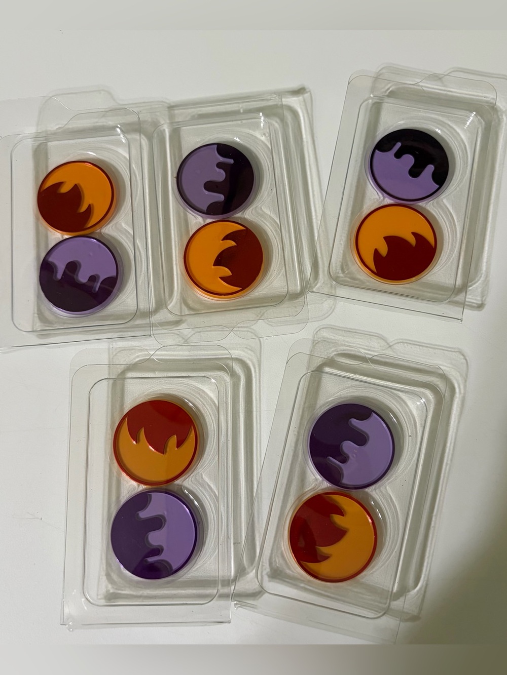 Set of 5 Pokemon Collectible Coin Poison and Burn Counters